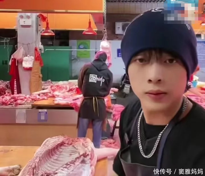00后男生菜市场卖猪肉，因“高颜值”意外走红，