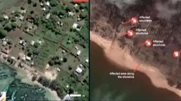 <b>汤加火山爆发前后对比图曝光</b>