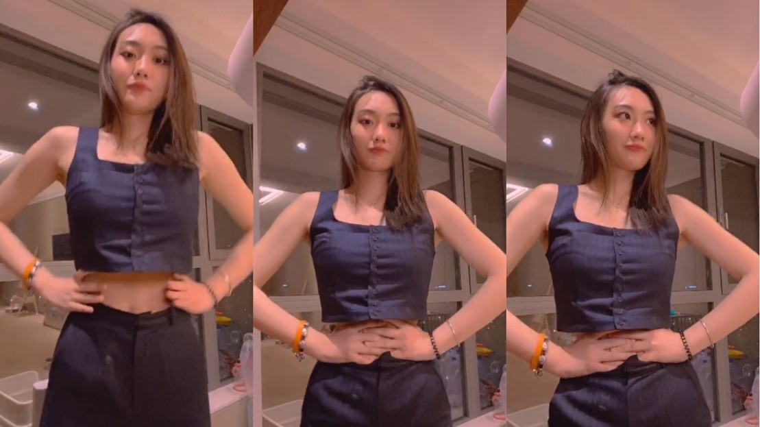 闫妮女儿穿吊带热舞，露小蛮腰秀热辣身材，脖子鼓起被疑健康问题